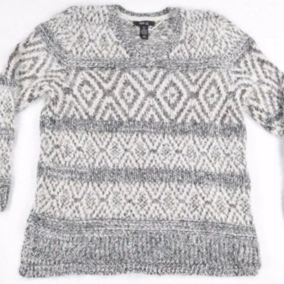 Style Co Womens Lurex Cowl Neck Sweater Light Beige Size Large